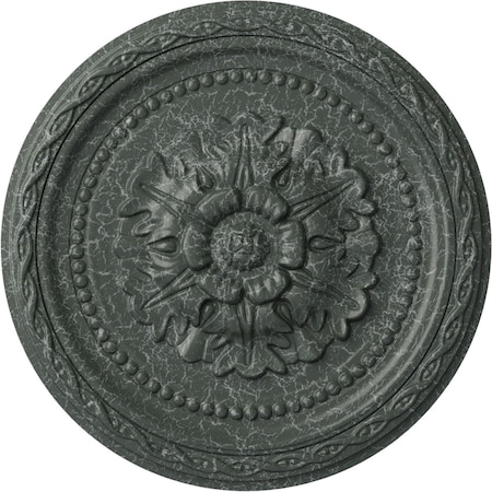 Ekena Millwork Palmetto Ceiling Medallion, Hand-Painted Athenian Green Crackle, 11 1/2"OD x 1"P CM11PAAGC